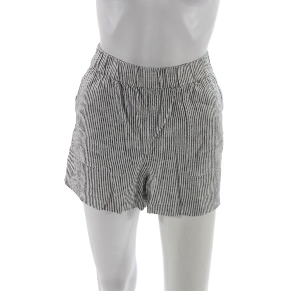 J Crew Women Casual Gray Linen Striped Shorts Size S